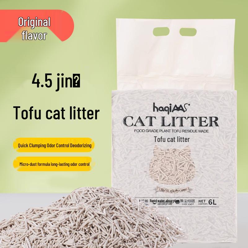 Green Tea Tofu Cat Litter 6L - Flushable, Dust-Free, Deodorizing Mixed Plant Formula