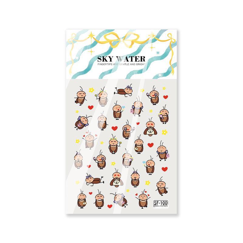 

Sky Cute Cartoon Cockroach Lady Nail Art 6D Embossed DIY Stickers for Phone, Desk, and Computer Decoration