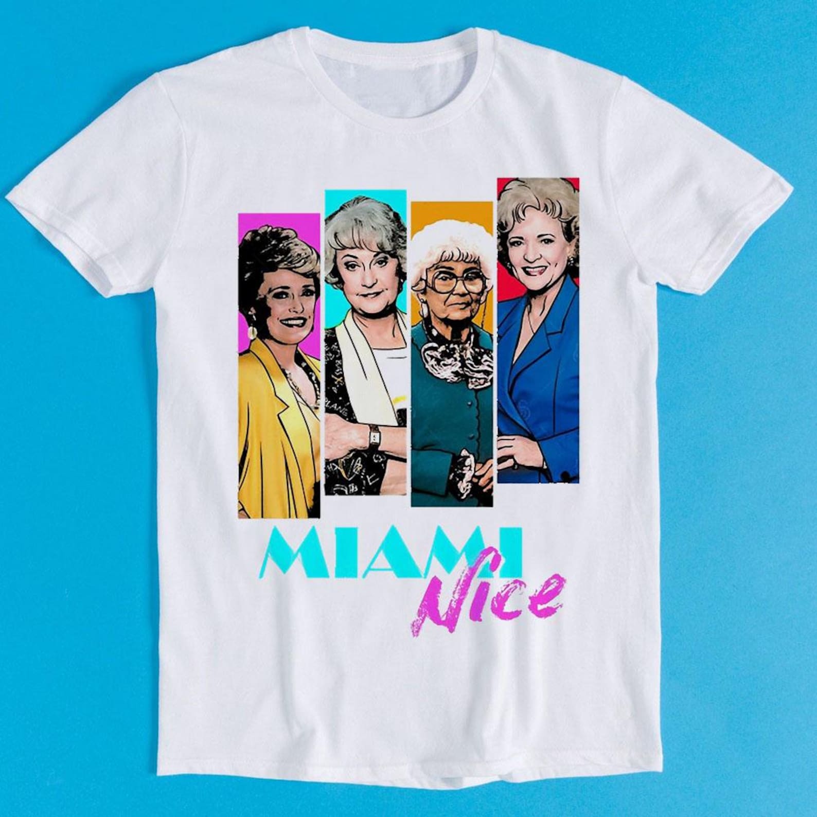 Golden Girls Miami Vice Parody Nice Squad Team Retro Funny Gift Tee T-Shirt K1390 XL