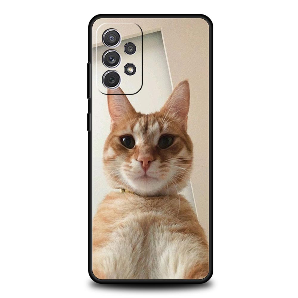 Kawaii Love Cat Phone Case For Samsung Galaxy A17 A07 A55 A35 A25 A15 A05s A33 5G A31 A23 A21s A13 A41 A73 A53 A51 A71 A03 Cover