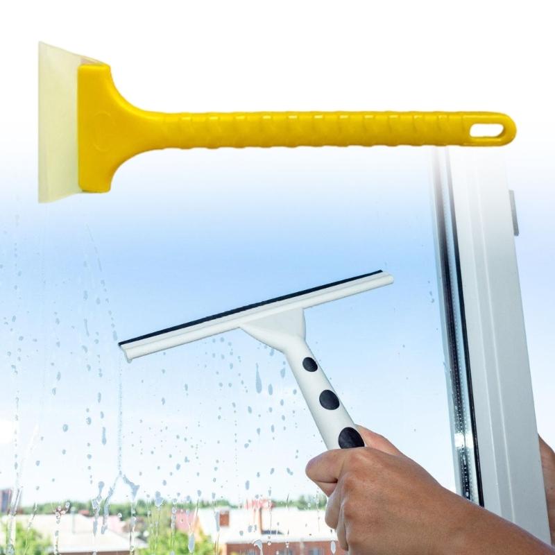 Multipurpose Rubber Squeegee With Extended ABS Handle Wiper Ice Scraper For Window Glass Tabletop Maintenance