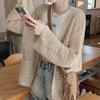Women's Knit Cardigan, Hollow Sun Protection, European Style Open-Front, Spring Pocket Cover-Up, Loose Fit, Lazy Summer Jacket