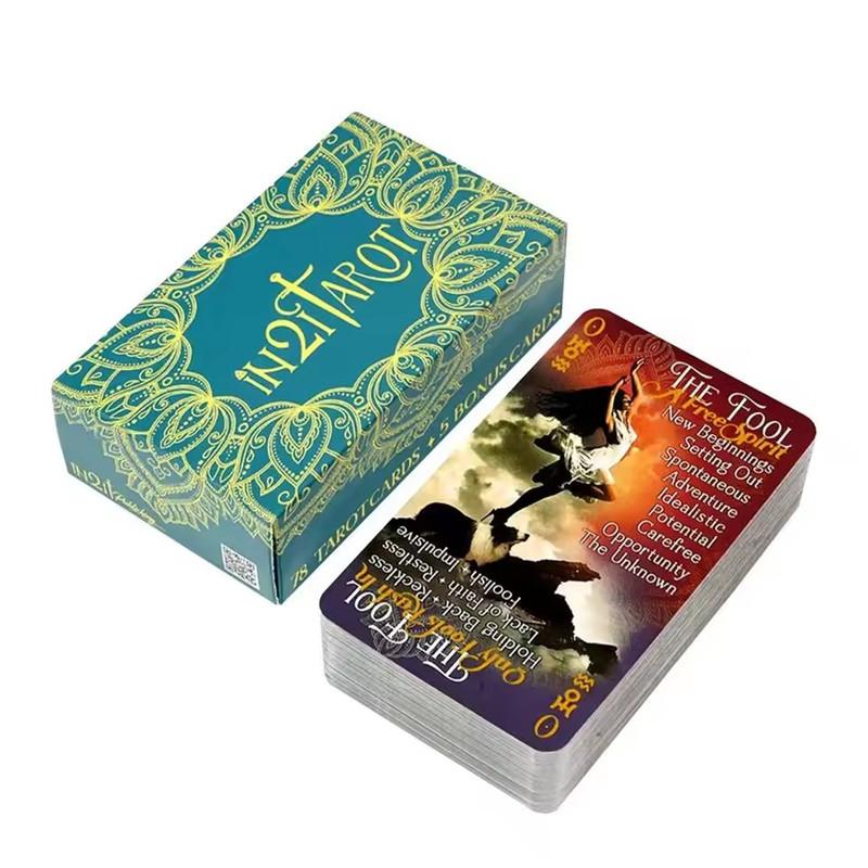IN2IT Tarotstokk med nøkkelord A 78 kort Engelsk versjon Brettspill Nybegynnere Læring Tarotstokk med betydninger Orakelkort