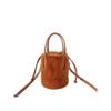 Faux Fur Ladies Bucket Bags Women's Winter Fluffy Female Drawstring Shoulder Crossbody Bag Soft Furry Plush Small Handbags Purse