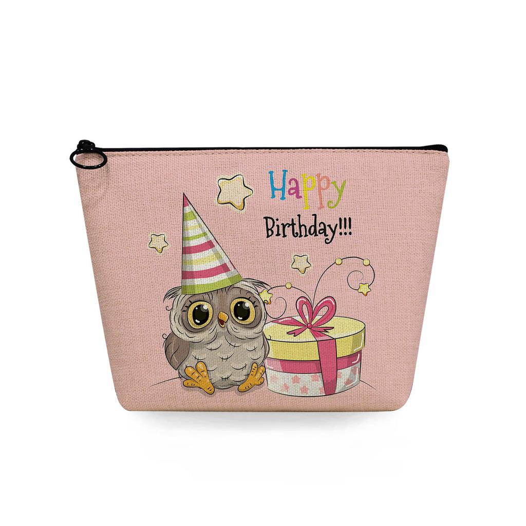 Women Owl Print Cosmetic Bag Toiletries Organize Travel Storage Case 6714