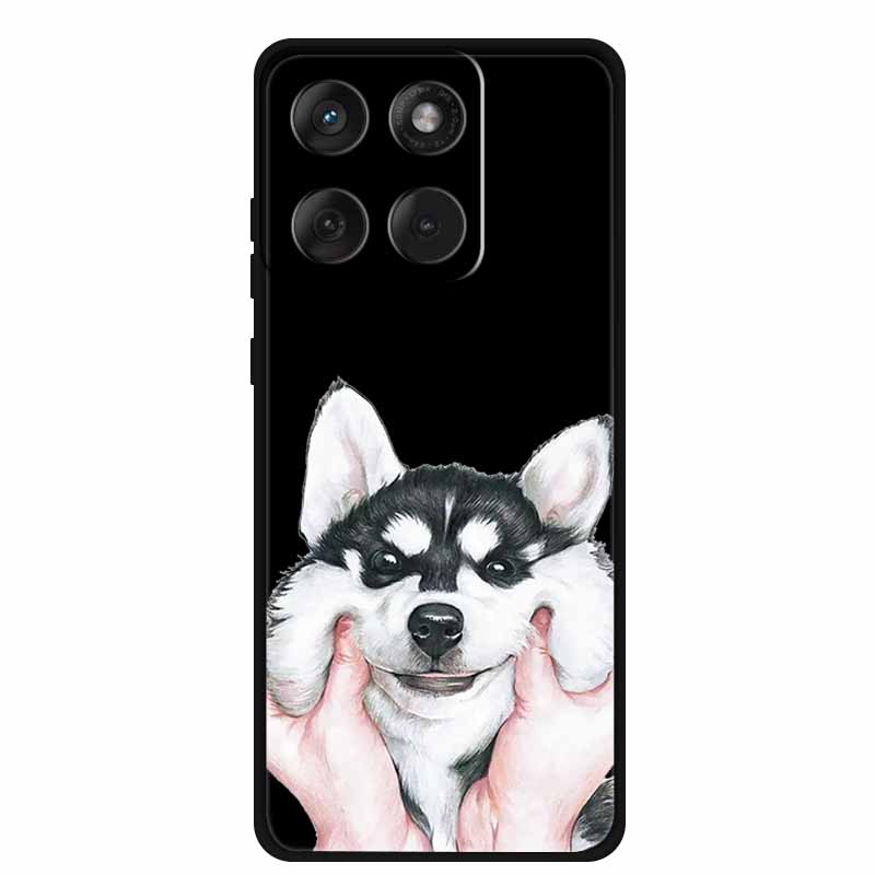 For Motorola G67 Power 5G 2025 Case Shockproof Soft Black Silicone Cute Cat Coque For Moto G67 Power Case 6.7" Cartoon Bumper