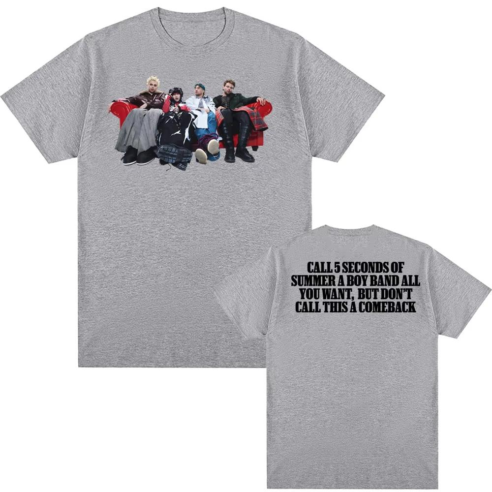 

5 Seconds of Summer Tee 2025 New Album NOT OK Tops Summer Hip Hop 100cotton Teeshirt High Quality Retro Round Neck Tshirt S