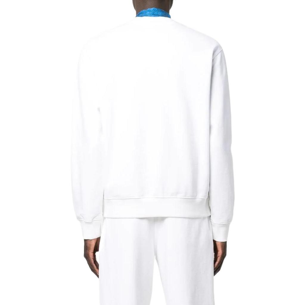 Off-White SS22 Solid Color Crew Neck Long Sleeve Sweatshirt Regular Fit Men Sweatshirt White OMBA057C99FLE0100110