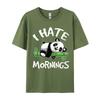 I Hate Mornings Cute Panda Bear For Panda Lover Printing T Shirts Wholesale ONeck 3d Printed Cotton Unisexs Tops Tees