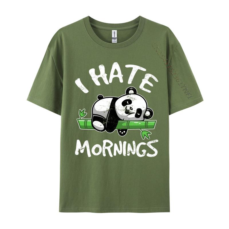 I Hate Mornings Cute Panda Bear For Panda Lover Printing T Shirts Wholesale ONeck 3d Printed Cotton Unisexs Tops Tees