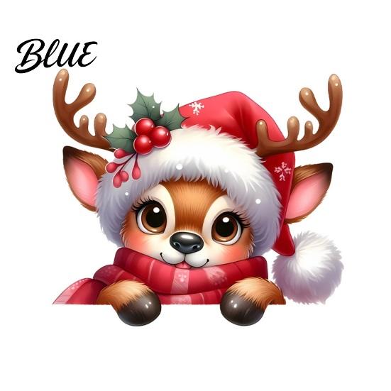 Self Adhesive Festive Wall Stickers Christmas Switch Stickers Removable Santa Claus/Puppy/Reindeer/Elf/Pickup Truck Light Cute Claus Window