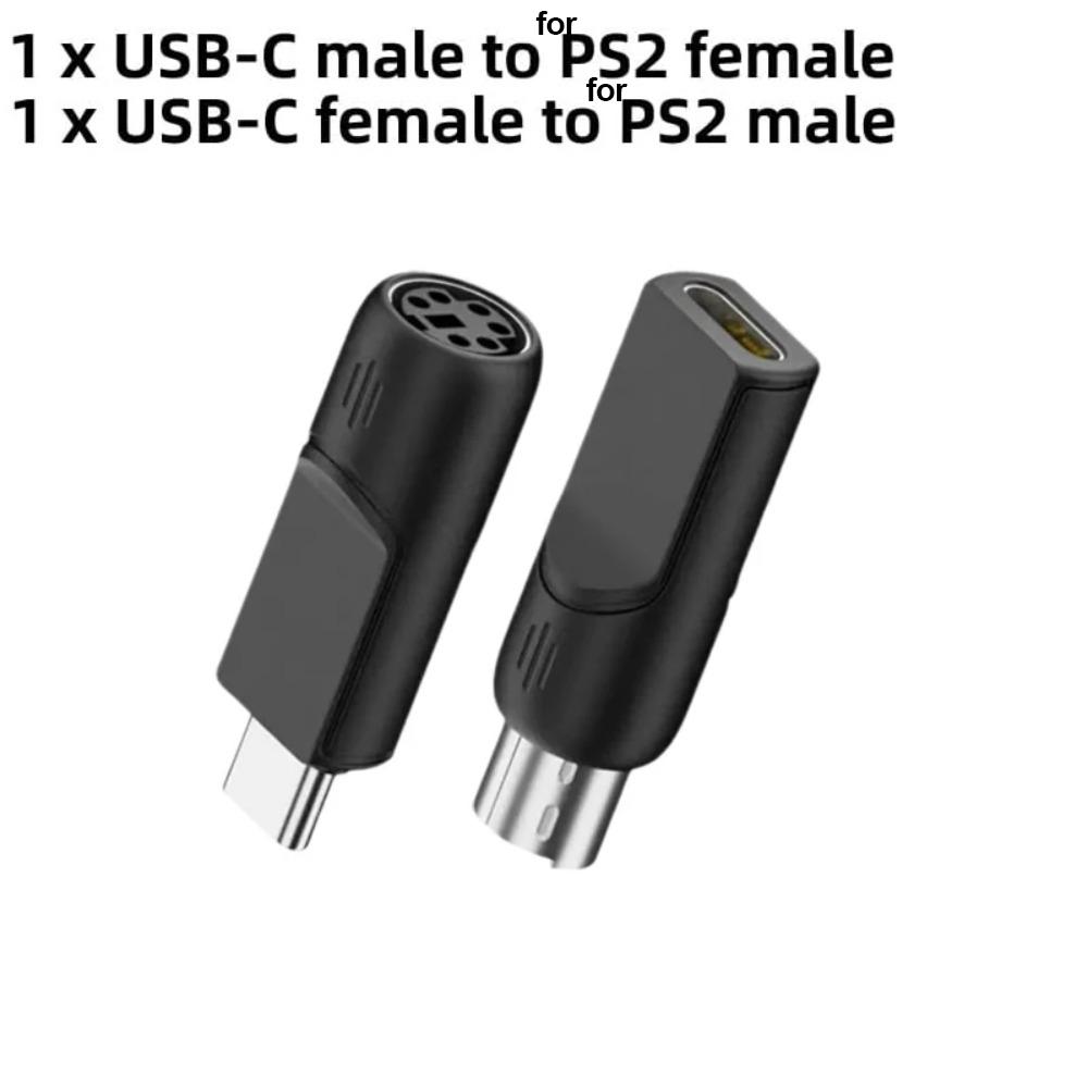 1-4PCS for PS2 To USB A/USB-C Male To Female Adapters Universal Game Console Converters for PS 2 Mouse Keyboard Laptop Connector