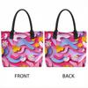  Floral Printed Tote Bag Casual Large Capacity Shoulder Handbag for Daily Use