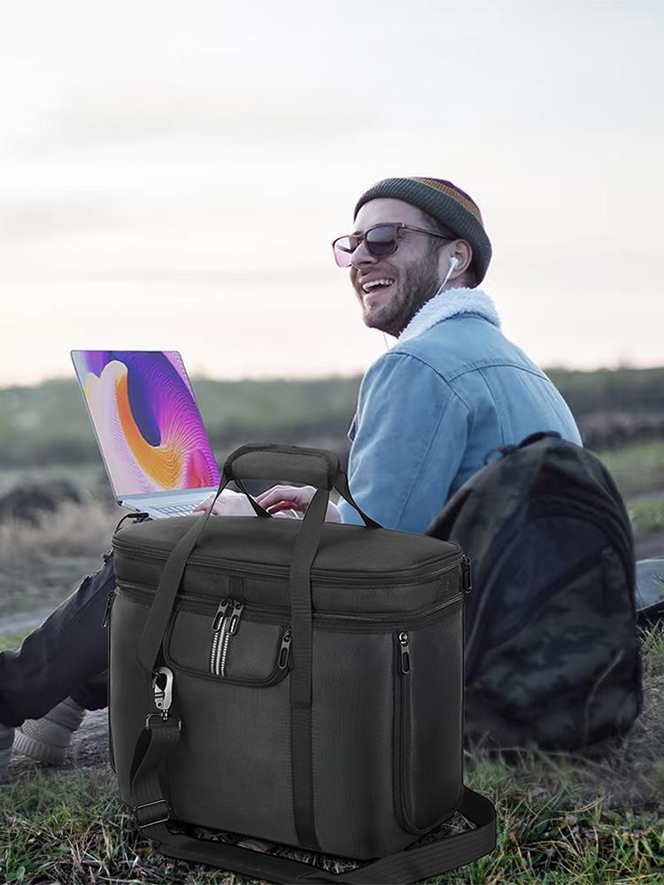 Carrying Case Portable Power Station Bag Dustproof Storage Case Anti-drop with Shoulder Strap & Handle for Ecoflow Delta 3 Plus