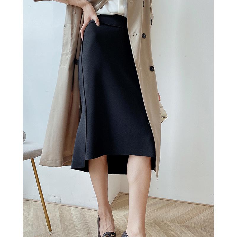 Women's High Waist Slim Fit Fishtail Slit Skirt