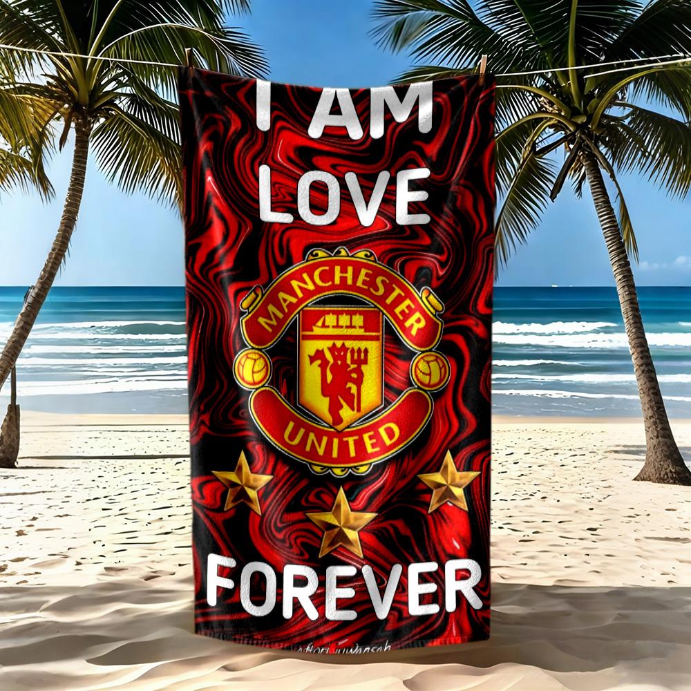 Manchester Beach Towel Super Soft Microfiber Quickdry Fabric Comfortable Lightweight Suitable For Swimming Gym Camping Yoga Vacation