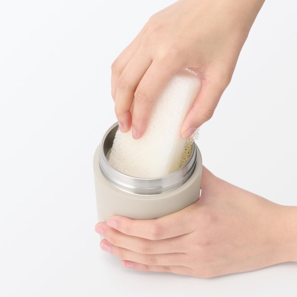 MUJI Insulated Soup Gray 84334597 Wide-Mouth, Easy-to-Wash Jar, 300mL, Beige,