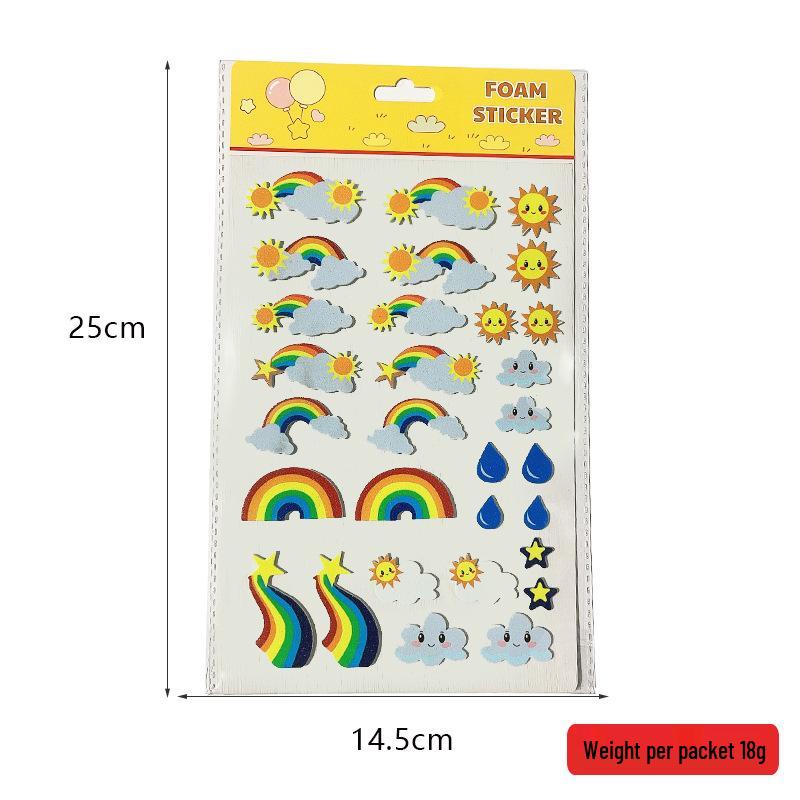 Rainbow Smiley Face 3D EVA Stickers - DIY Holiday Decor & Kids' Rewards