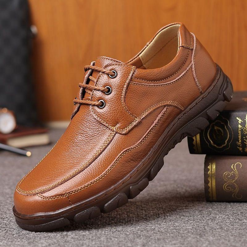 

Fashion Thick Platform Round Toe Leather Shoes for Men Non Slip Slip-on Classic Original Cowhide New In Sale Pu Designer Man Casual Shoe 45