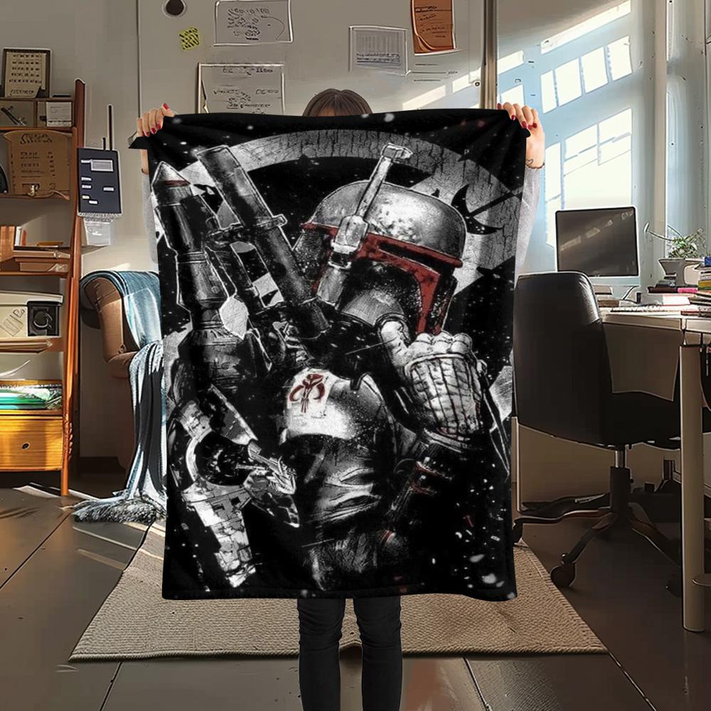 Mandalorian Bounty Hunter Helmet Art Blanket Home Decor Sofa Blanket Office Rest Blanket Christmas Gifts Nap Blanket