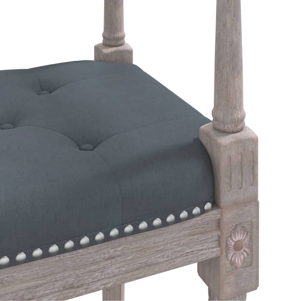 Dark Grey Velvet Bench 110 X 40 X 70 Cm