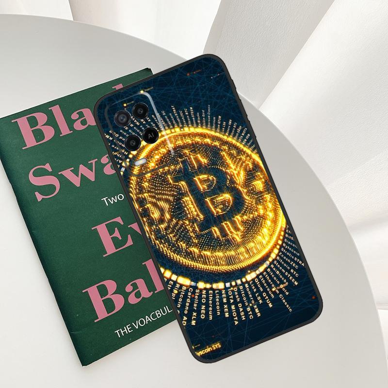 Bitcoins Coin Case For Oppo A15 A16 A17 A52 A72 A76 A96 A54 A74 A94 A54S A57S A58 A78 A98 A57 A77 Cover