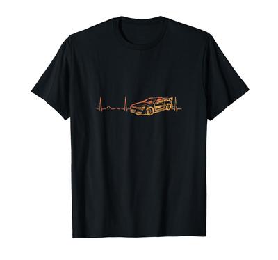 Motorsport Wyścigowy Samochód Prezent Samochód Bicie Serca Tuning T-Shirt