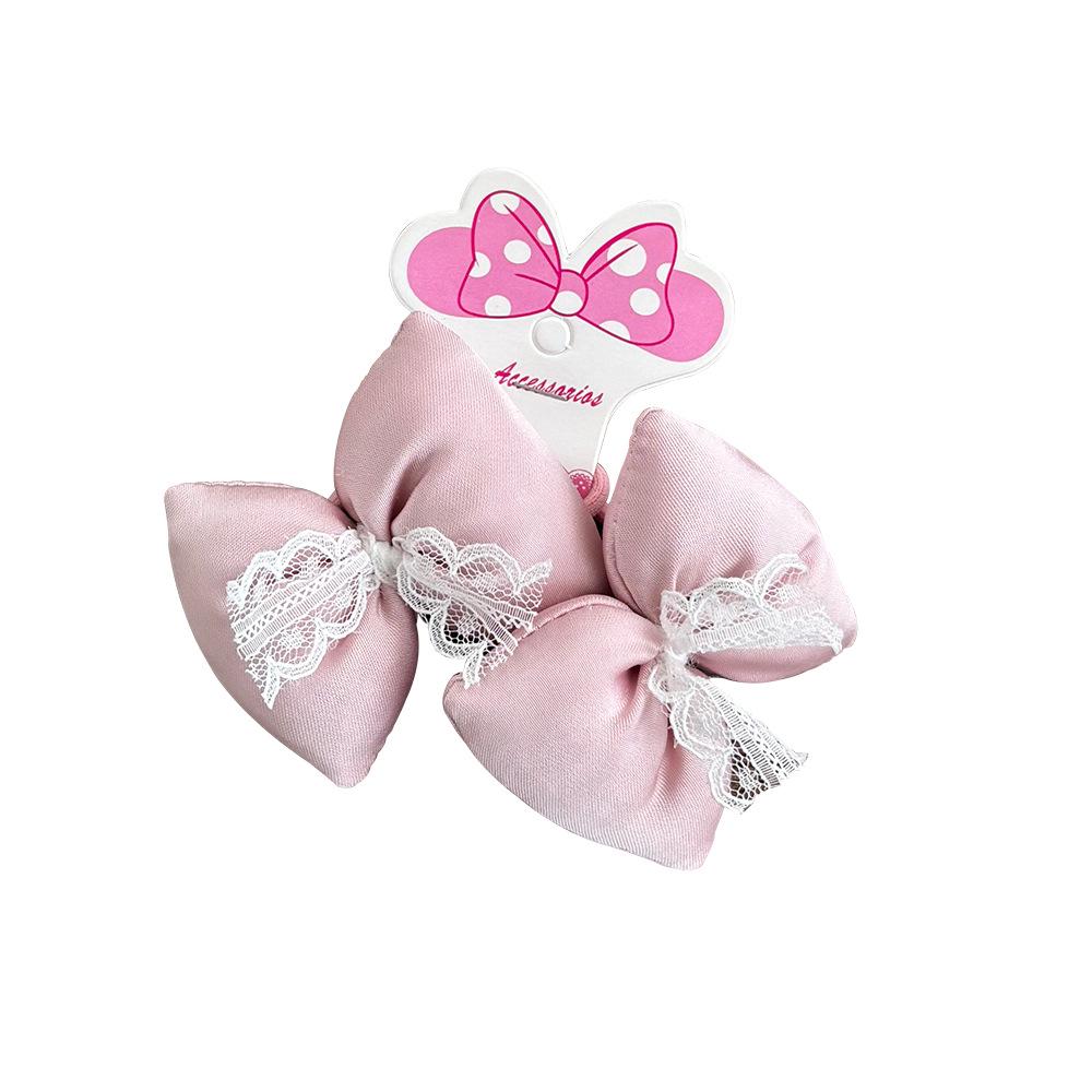 Korean Satin Lace Bow Hair Tie for Girls