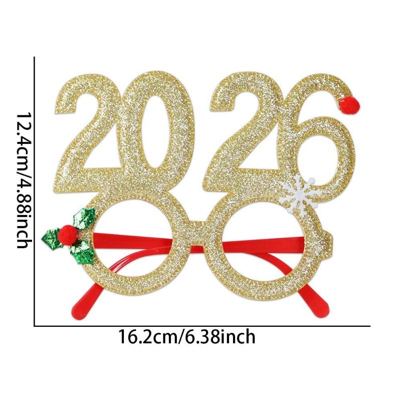 1/2Pcs 2026 New Year Headband Kids Adult Glitter Hair Accessories Funny Glasses Photo Props Christmas Decoration Gifts