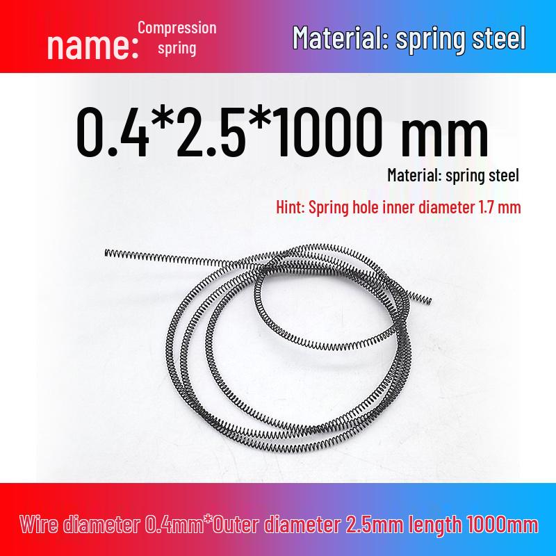 Spring Wire: 1m Long, Soft Pressure, Manganese Steel, 0.3-4.5mm Diameter, Yellow Compression Return.