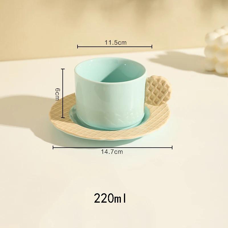 Creative Modern Style Ceramic Coffee Cup Exquisite Daily Party Afternoon Tea Dessert Plate Home Breakfast Delicious Coffee Cups