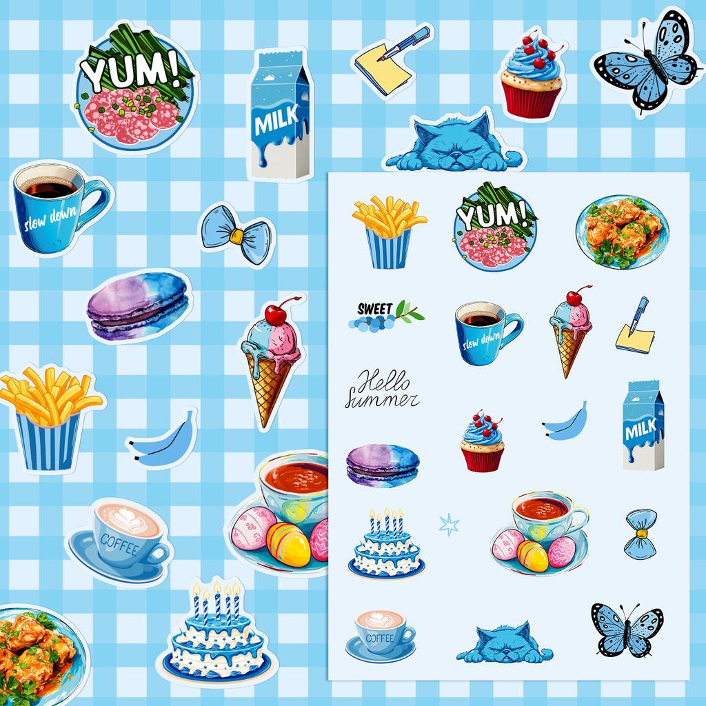 8 Sheets/Set Of Salt Ins Macaron Color Puzzle Stickers Ice Cream Bear Simple Diy Hand Tent Goo Card