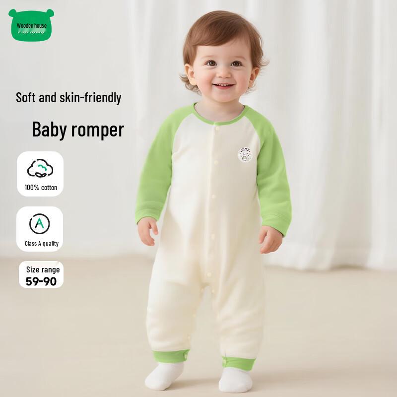 Mini Wood House Baby Long Sleeve Cotton Romper 80