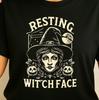 Resting Witch Face T-shirt | Halloween Witch Graphic Tee, Party Shirt