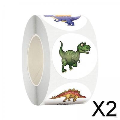 2xPaper Stickers Scrapbook Dinosaur Decals for Cupcake Kids 3.8cm
