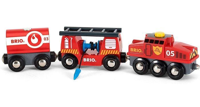Train des Pompiers BRIO - Circuit de train en bois - Ravensburger - Mixte dès 3 ans - 33844