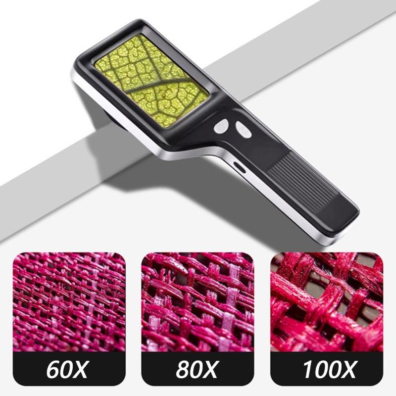 Compact 80X 100X Magnification Digital Microscope Lightweight ABS Imaging For Education Lab Use & Outdoor Explore