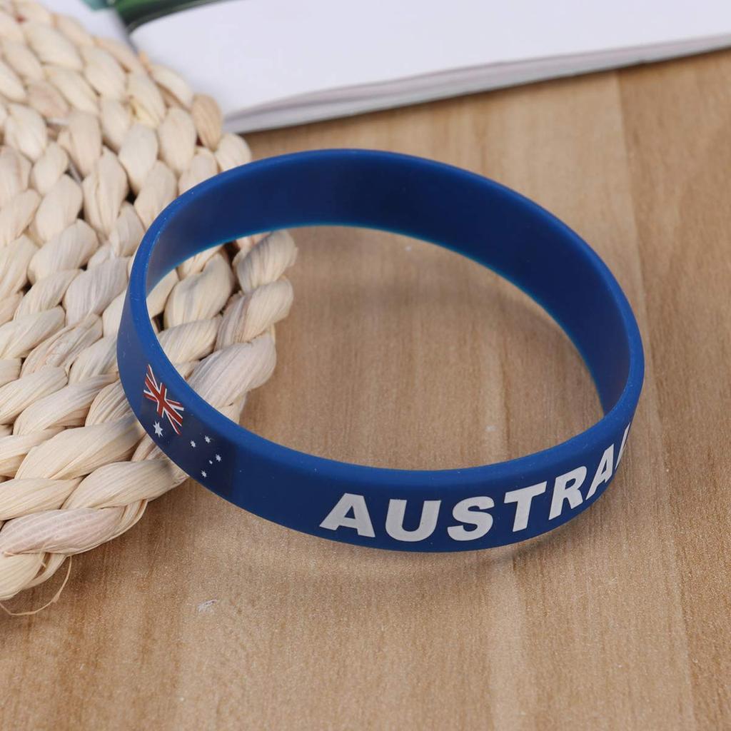 2 stücke Australische Flagge Armband Nationalflaggen Silikonarmband Frauen Männer Australien Sport Gummiband Handschlaufe Armreif Mode-accessoires Geschenke