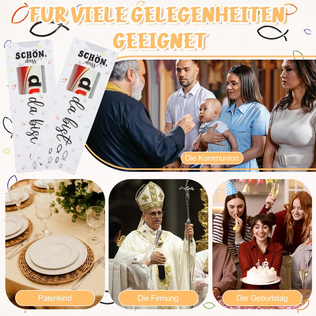 50 Pcs Filz-GeschenktüTen FüR Taufe Konfirmation Gastgeschenke Kommunion Mit SchöN Dass Du Da Bist Wiederverwendbare Schokoladen