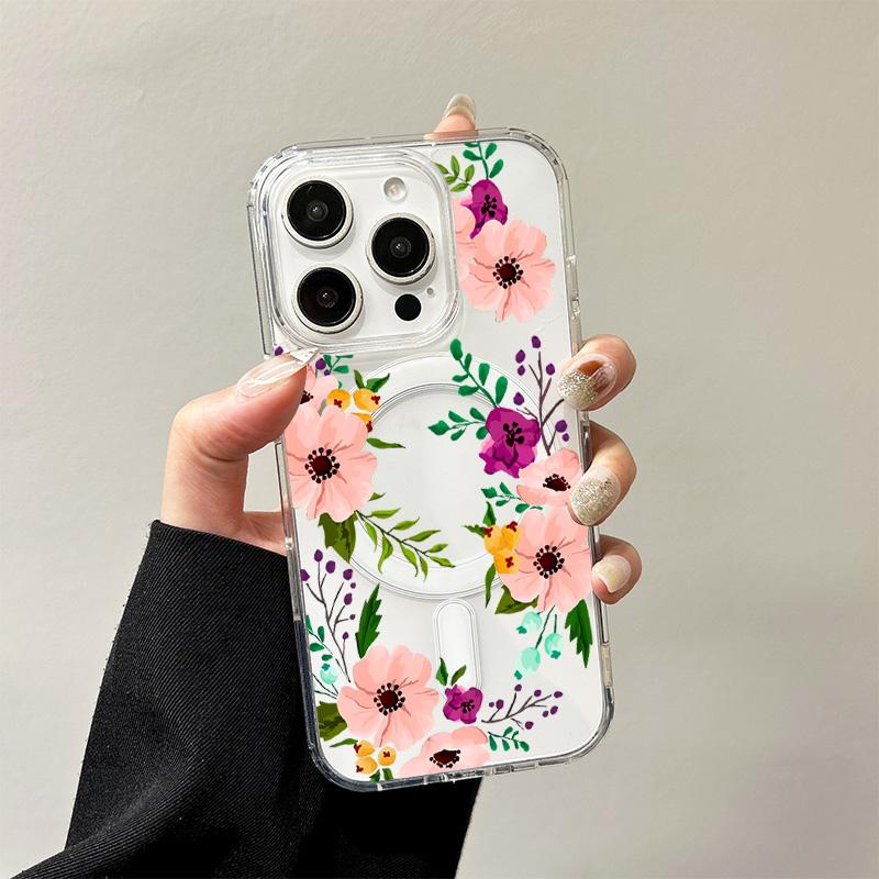 Boho Floral Bouquet Magnetic Case for Samsung Galaxy S26 S25 Edge S24 S23 Ultra Plus FE A57 A56 A55 A54 A36 A35 A17 A16 Cover