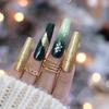 WM-03 Forest Snowflake Long T-shirt Nail Art Stickers - Christmas Color Wearable False Nail Tips