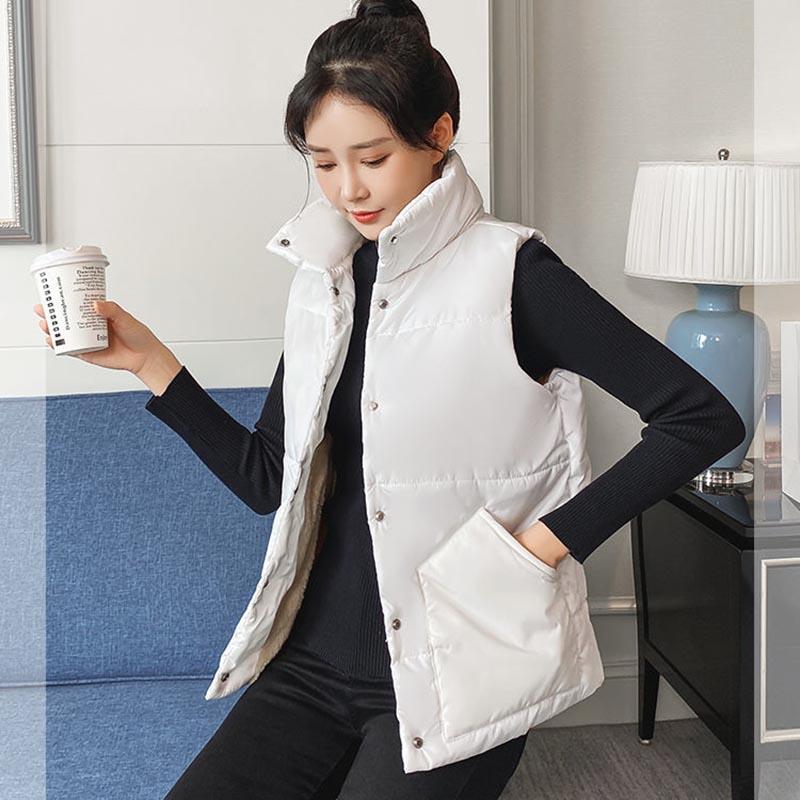 Vesta Dámská Podzimní a Zimní Péřová Bavlna Plus Samet Zhuštění Teplé a samopěstovací Svrchní oděvy pro všechny zápasy
