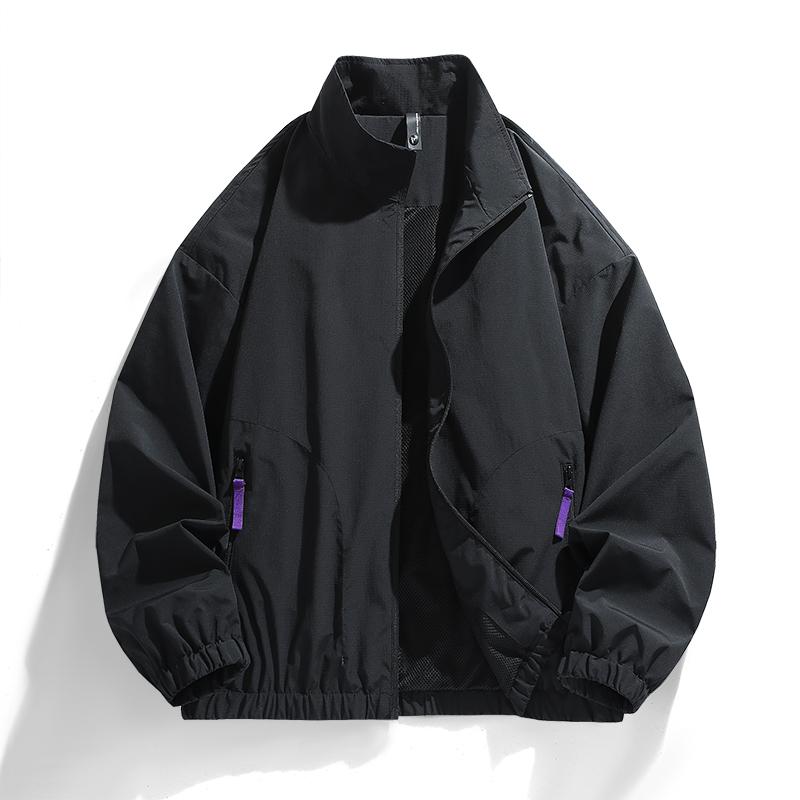 Casual Jacket Men's Casual Solid Color Stand Up Collar Jacket Men's Jacket