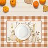 Bonhause Orange Pumpkins Leaves Fall Placemats Set of 4, 12x18 Inch Autumn Thanksgiving Kitchen Dinning Table Mats Washable Place Mats for Indoor