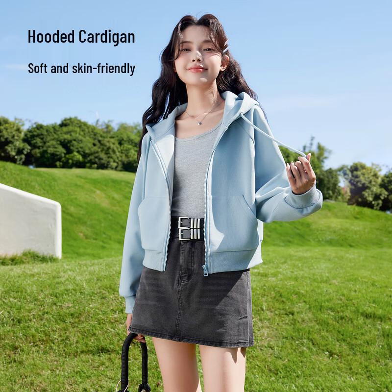 Baleno Women's Milk Silk Short Hooded Sweatshirt