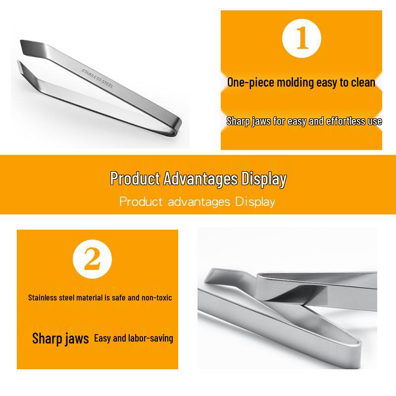 Promotional Stainless Steel U-shaped Tweezers for Fish Bones and Poultry Feather/Hair Removal