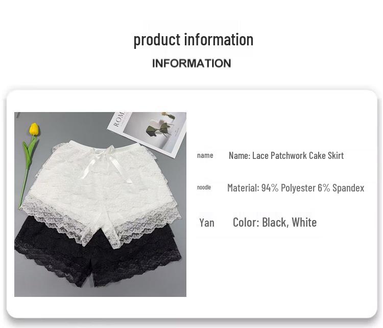 2025 Women's Anti-Exposure Three-Quarter Lace Bow Safety Shorts