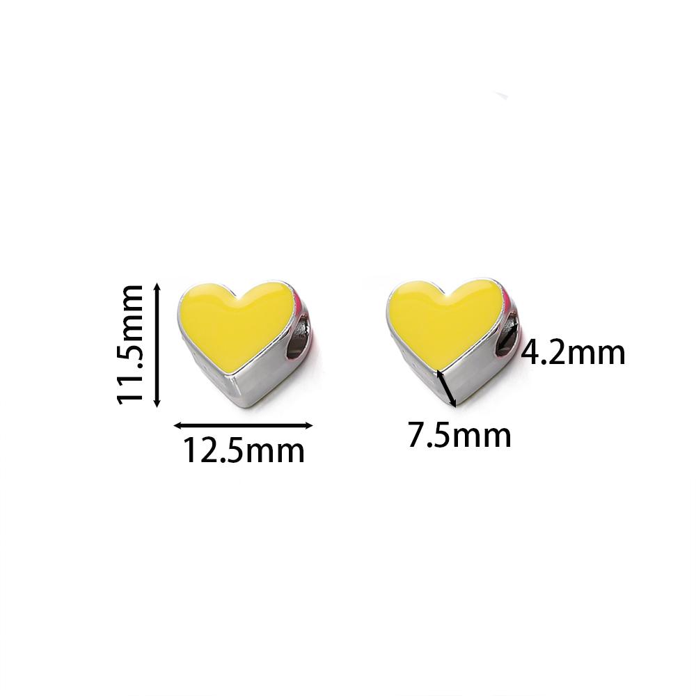 5 pezzi/Lotto Perline CCB Colorate a Forma di Cuore con Foro Grande Distanziatori Perline Sfuse per Braccialetti Collane Accessori per la Creazione di Gioielli