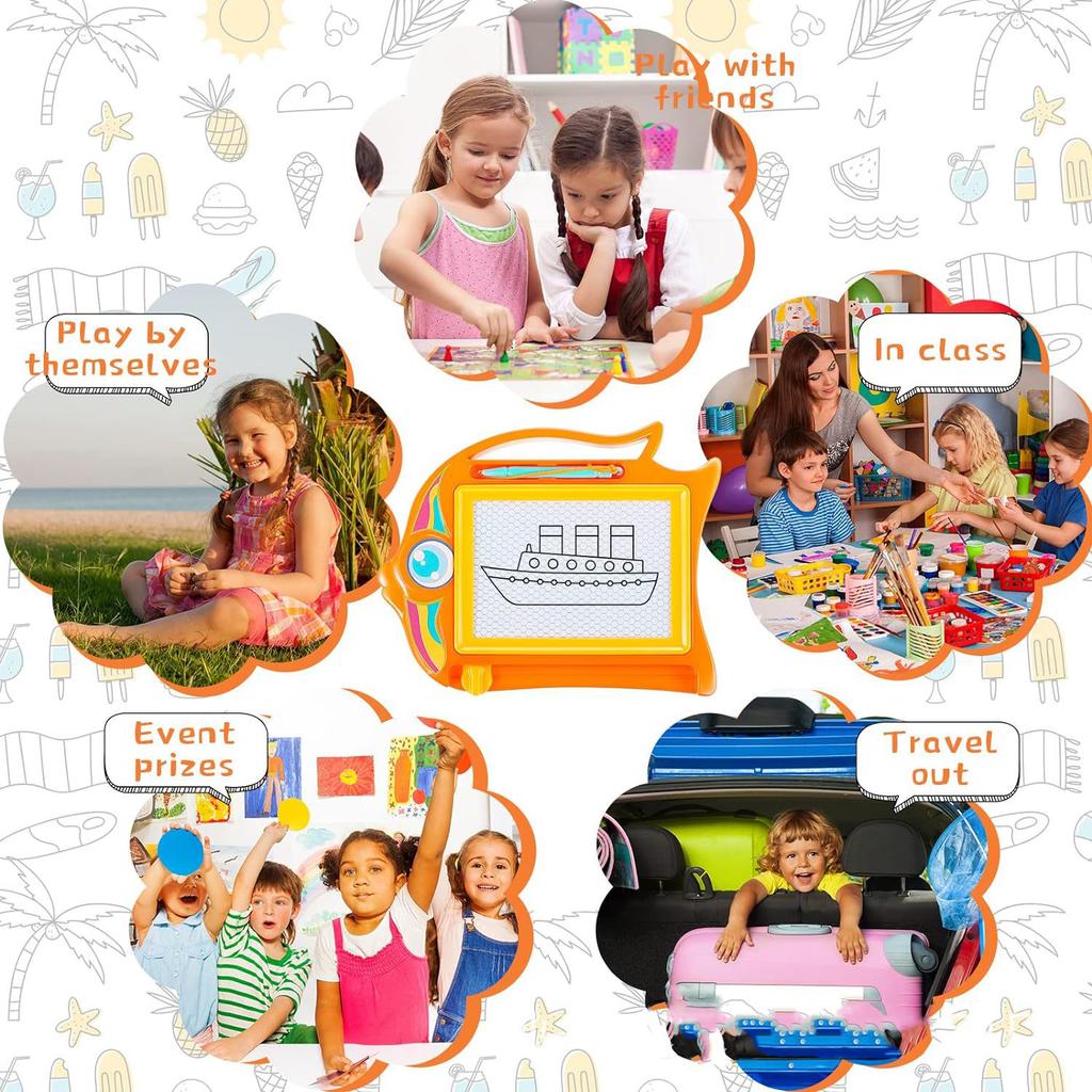 Small Fish Color Drawing Board Magnetic Writing Board Early Education Puzzle Children Graffiti Teaching Tool Drawing Board Toy