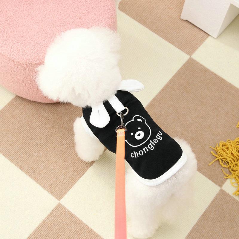 Vest for Dogs Pet Dog Clothes Cute Bear Print Summer Black White Puppy T-Shirt Dog Clothing Chihuahua Bichon Dog Apparel